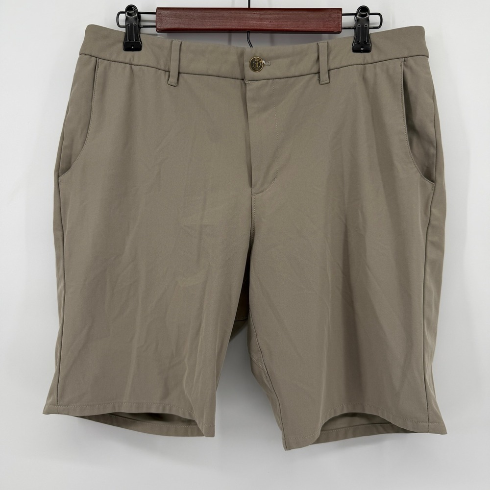 Johnnie-O Prep-Formance Shorts Mens 33 Khaki Brown Performance Golf Casual